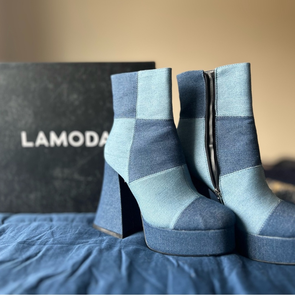 Lamoda Denim Heeled Boots